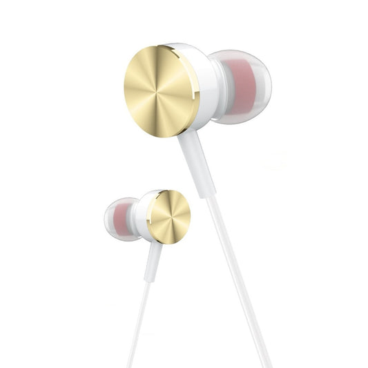 Auscultadores Estéreo sem Microfone Branco/Dourado