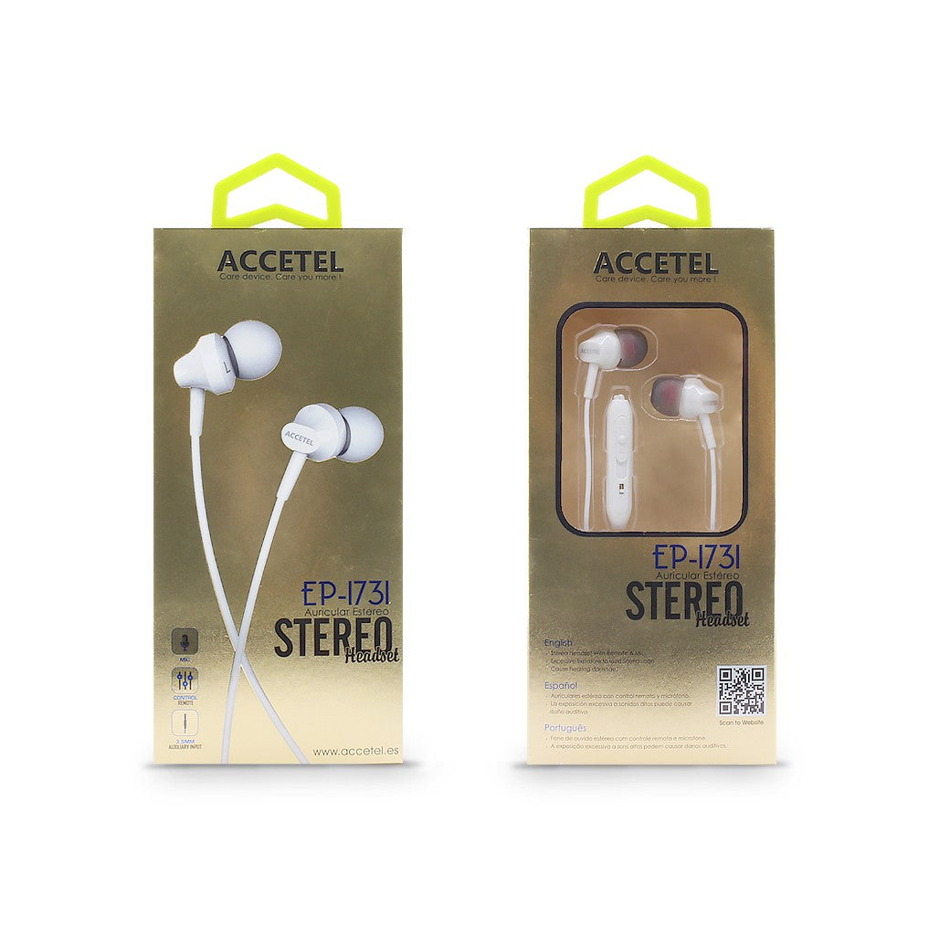 Auscultadores Estéreo 3.5mm com Microfone - Branco