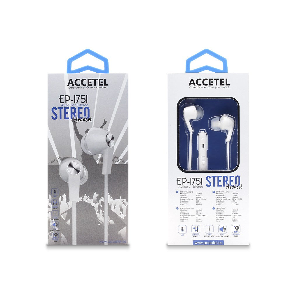 Auscultadores Estéreo 3.5mm com Microfone - Branco