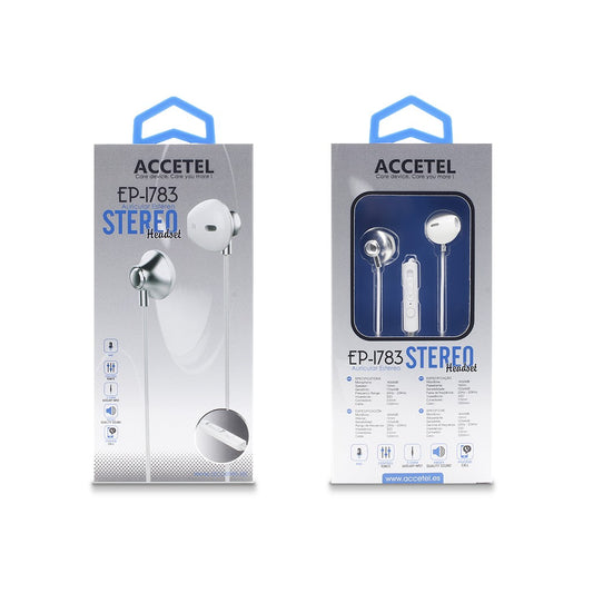 Auscultadores Estéreo 3.5mm com Microfone - Prata
