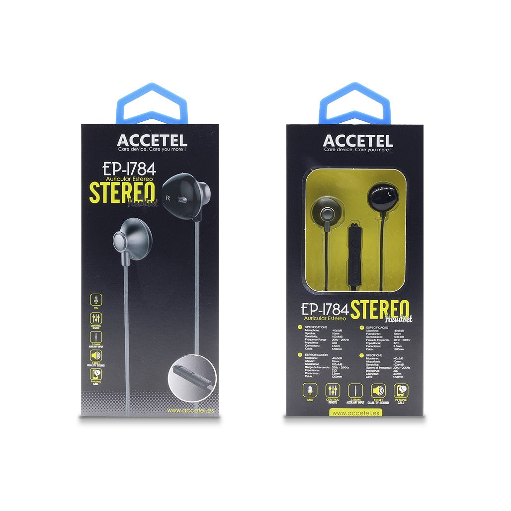 Auscultadores Estéreo 3.5mm com Microfone - Cinza Escuro