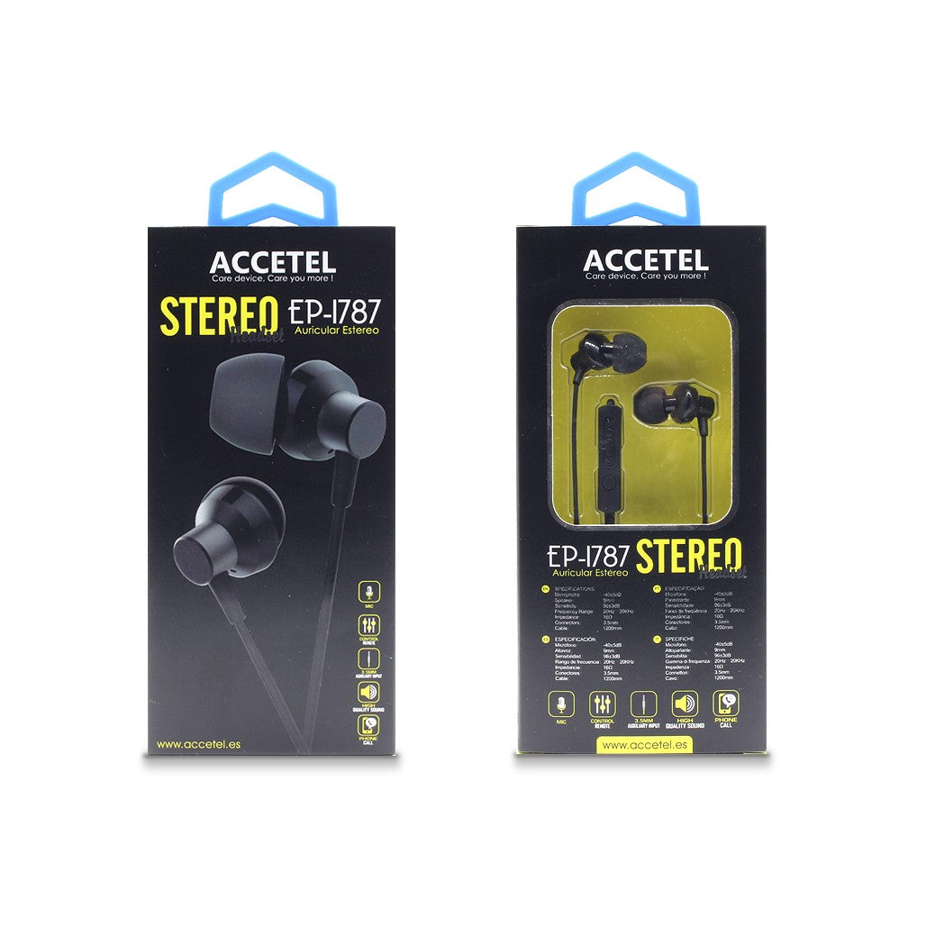 Auscultadores Estéreo 3.5mm com Microfone - Preto