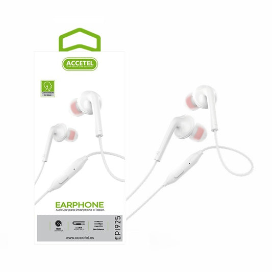 Auscultadores Estéreo 3.5mm com Microfone - Branco