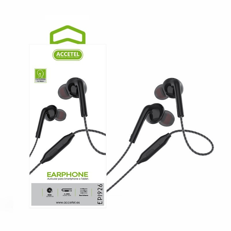 Auscultadores Estéreo 3.5mm com Microfone - Preto