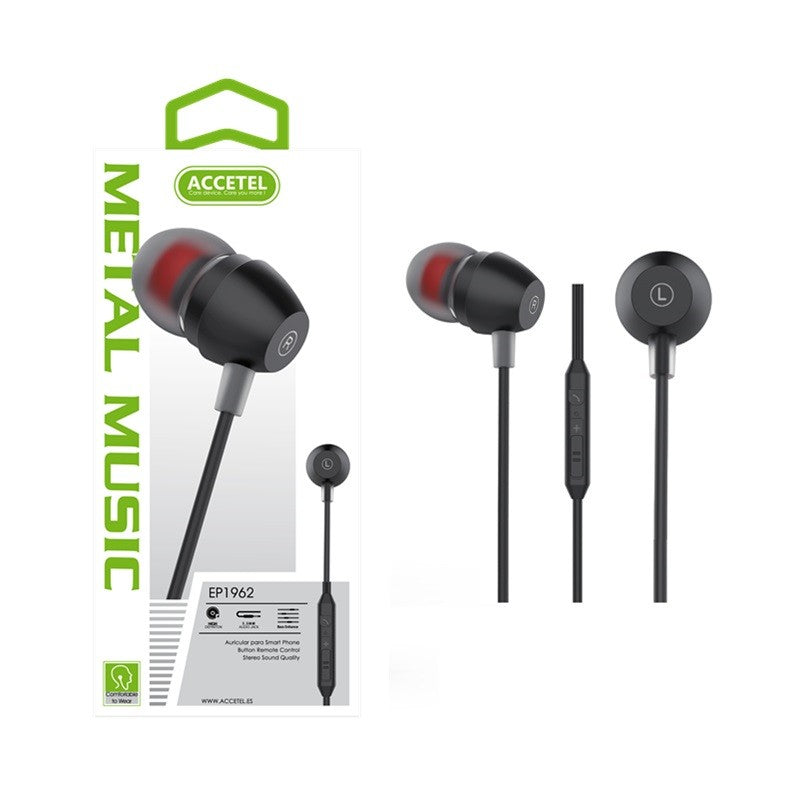 Auscultadores Estéreo 3.5mm com Microfone - Preto