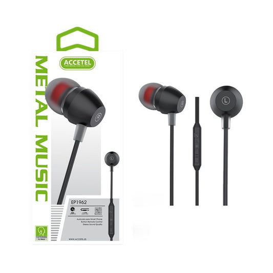 Auscultadores Estéreo 3.5mm com Microfone - Preto