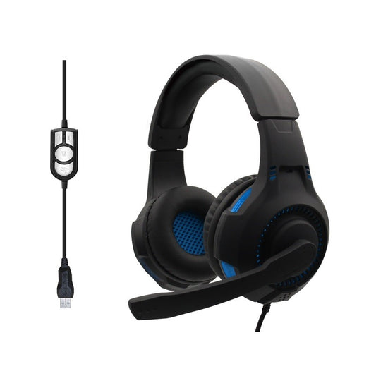 Auscultadores Estéreo Jogos LED 3.5mm com Microfone - Azul - Default Title