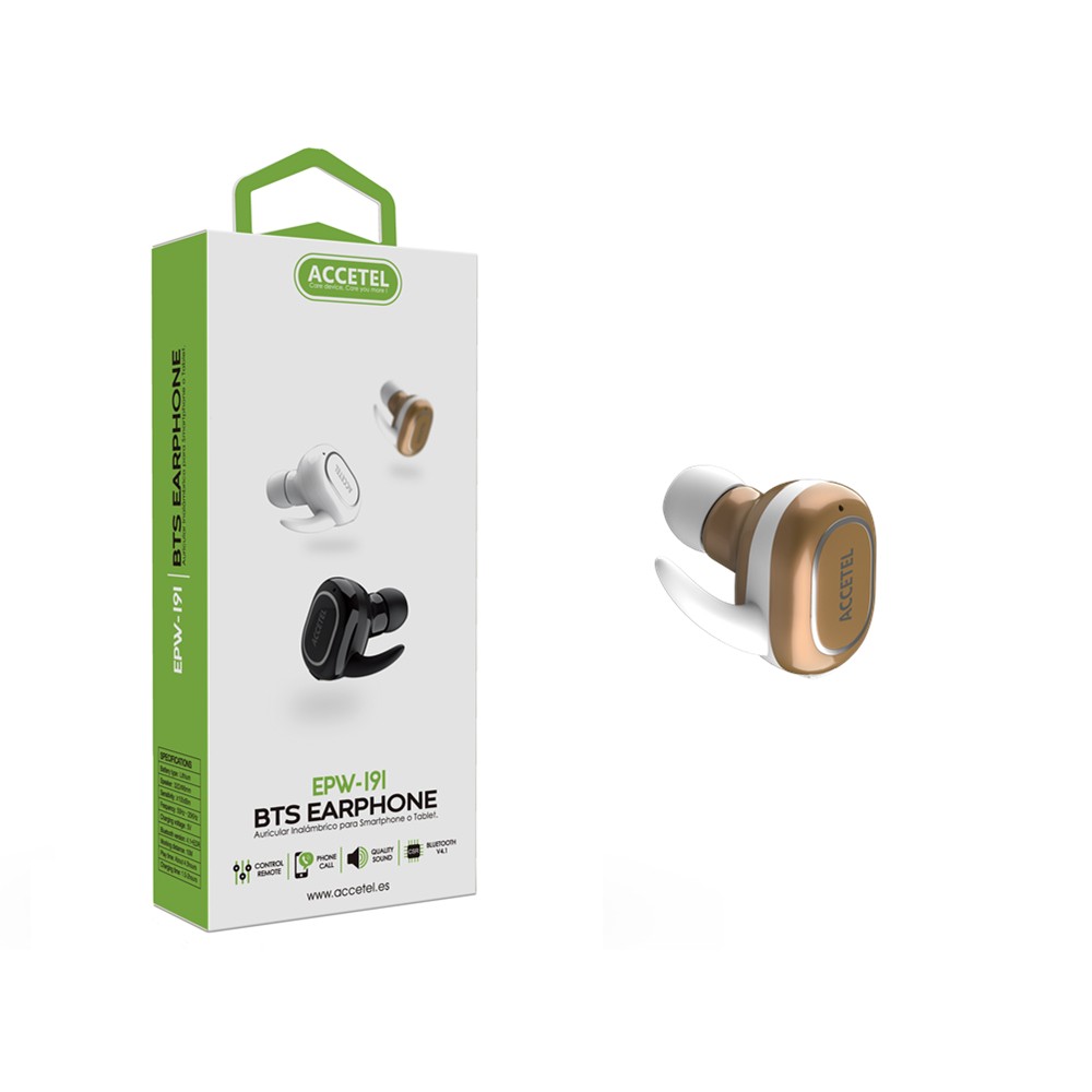 Mini Auscultadores Bluetooth Sem Fio Dourado