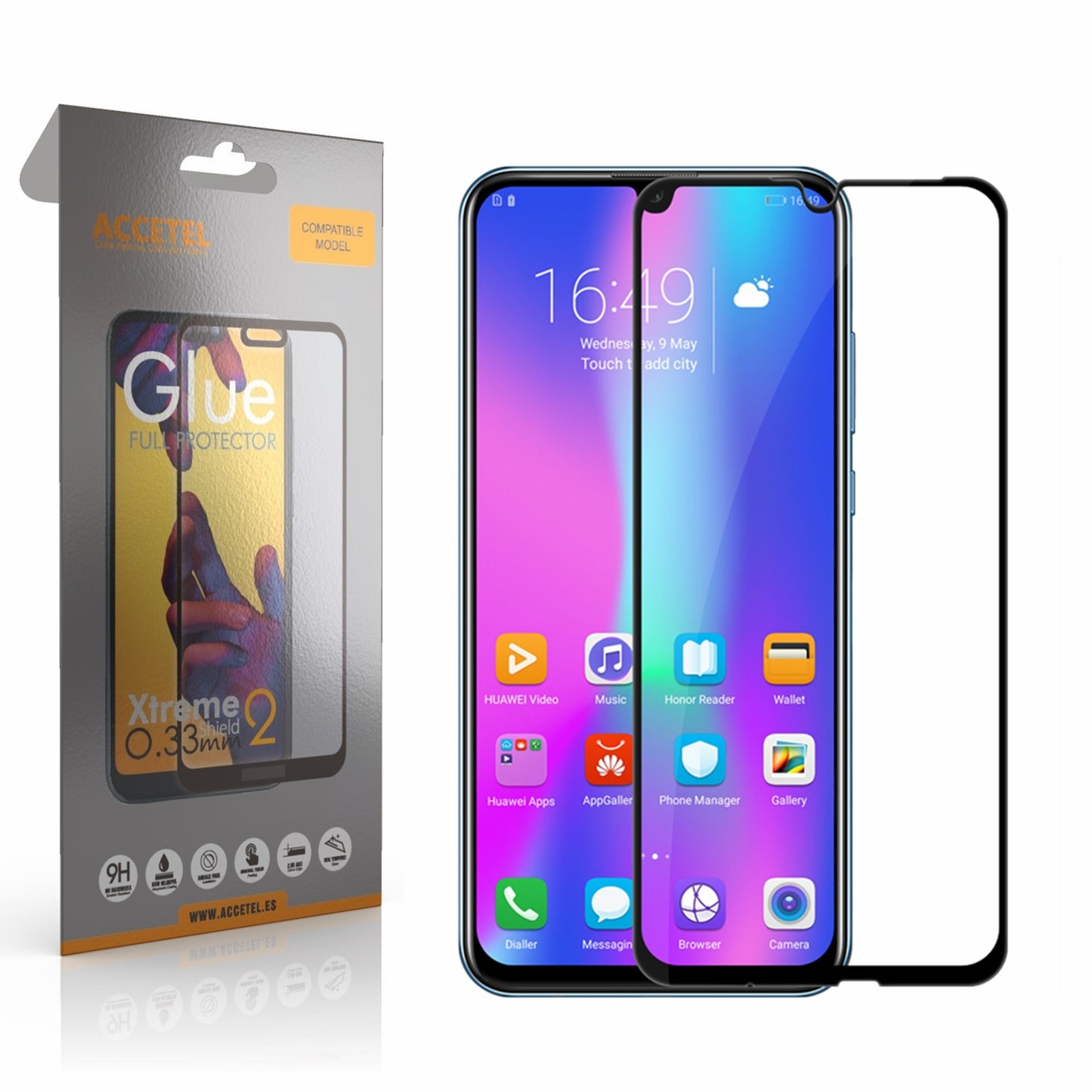 Película de Vidro 2D Full Glue - Huawei P Smart 2019 Preto - Default Title