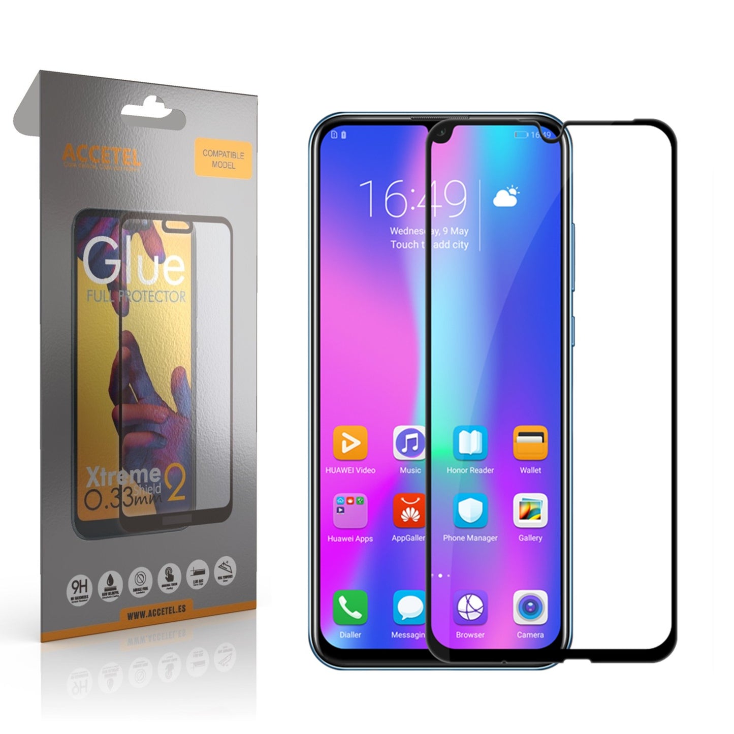 Película de Vidro 2D Full Glue - Huawei P Smart+ 2019 Preto - Default Title