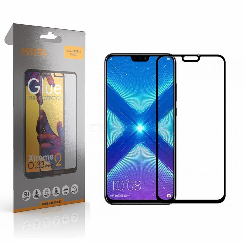 Película de Vidro 2D Full Glue Huawei Y9 2019 Preto