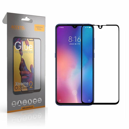 Película de Vidro 2D Full Glue Xiaomi MI 9 Preto