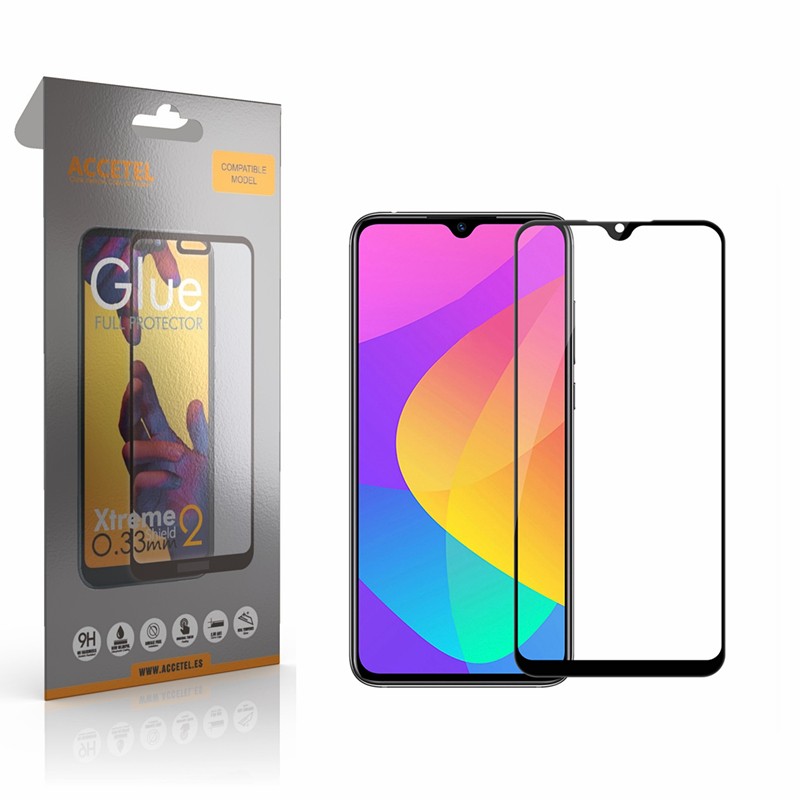 Película de Vidro 2D Full Glue Xiaomi MI 9 Lite Preto