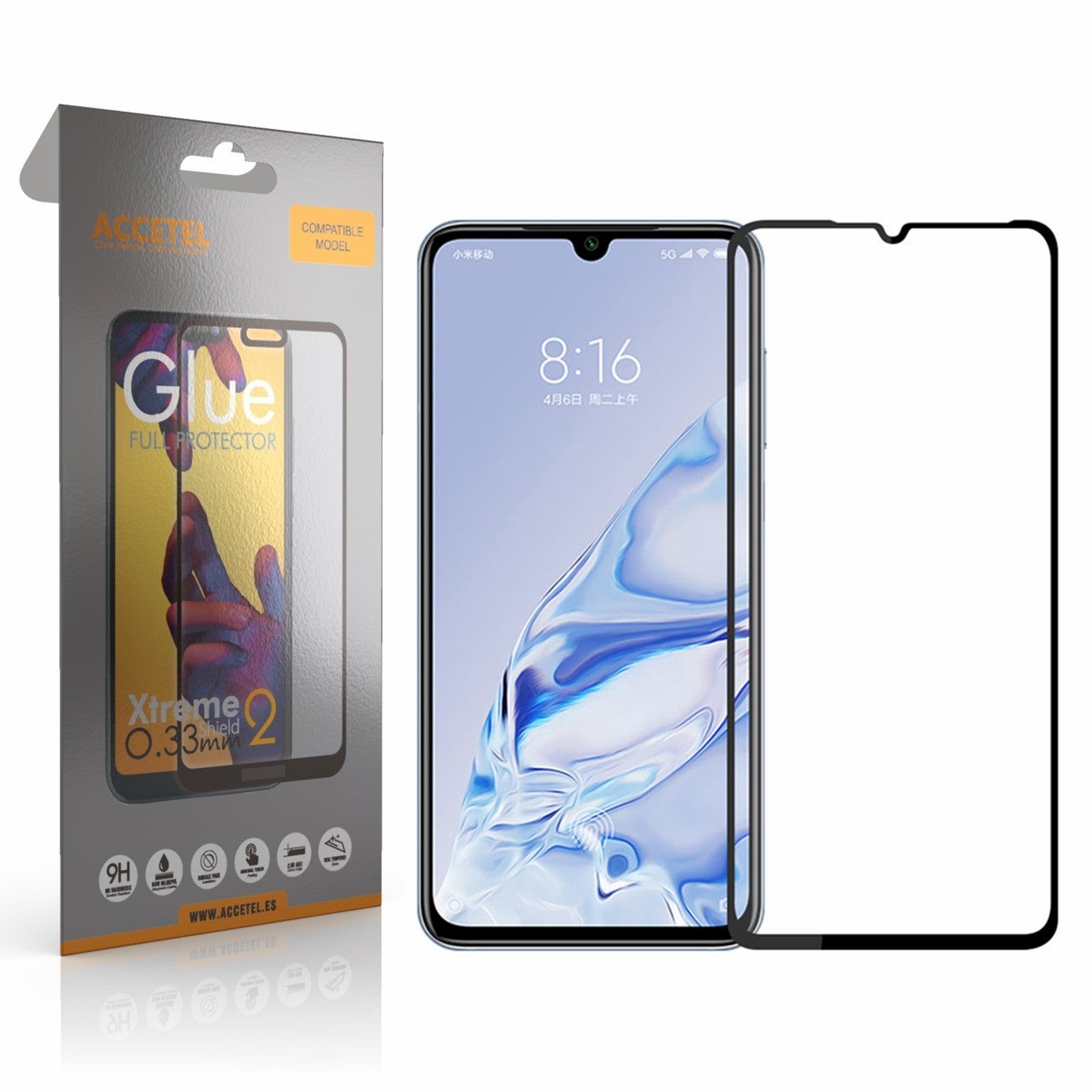 Película de Vidro 2D Full Glue Xiaomi MI 9 Pro Preto
