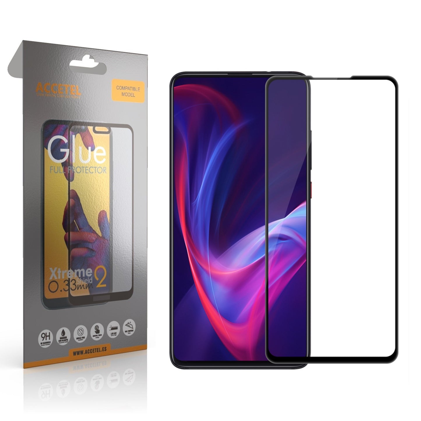 Película de Vidro 2D Full Glue Xiaomi Mi 9T Pro / Pro Preto