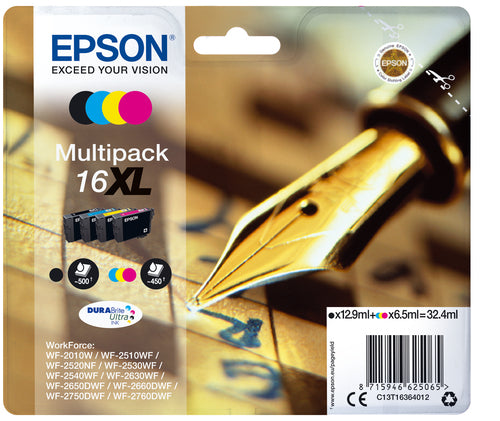 Pack de 4 de cartucho de tinta original Epson T1636 4 Cores