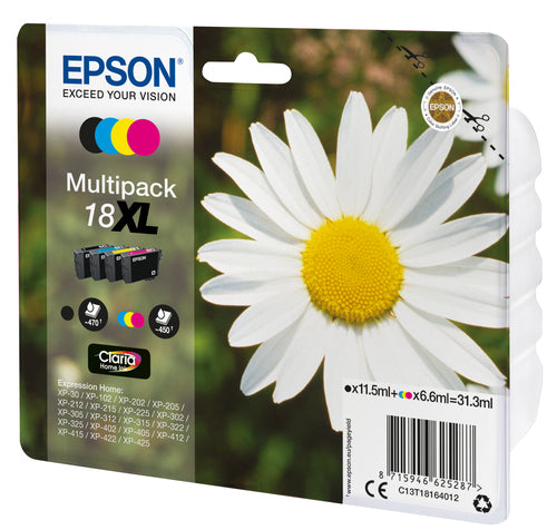 Pack de 4 de cartucho de tinta original Epson T1816 (18XL) 4 Cores