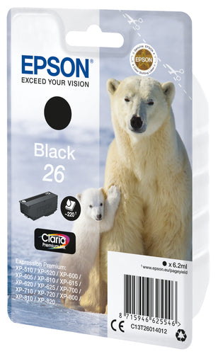 Cartucho de tinta original Epson T2601 (26) Preto