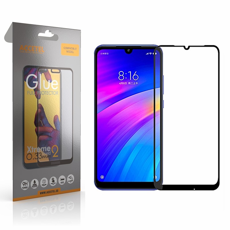 Película de Vidro 2D Full Glue Xiaomi Redmi 7 Preto