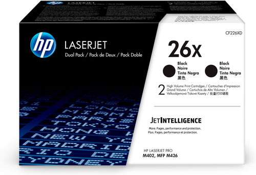 Pack de 2 de toner original HP CF226X Negro Pack de 2 Cartuchos de Toner Originales - 26X Preto