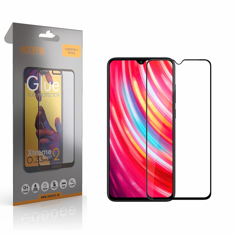 Película de Vidro 2D Full Glue Xiaomi Redmi Note 8 Pro Preto