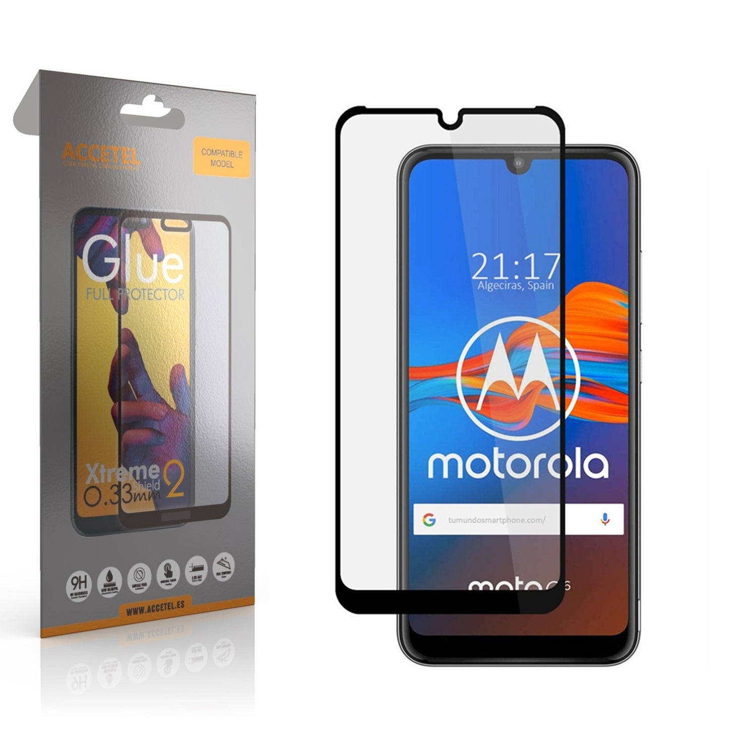 Película de Vidro 2D Full Glue Moto E6 Plus Preto