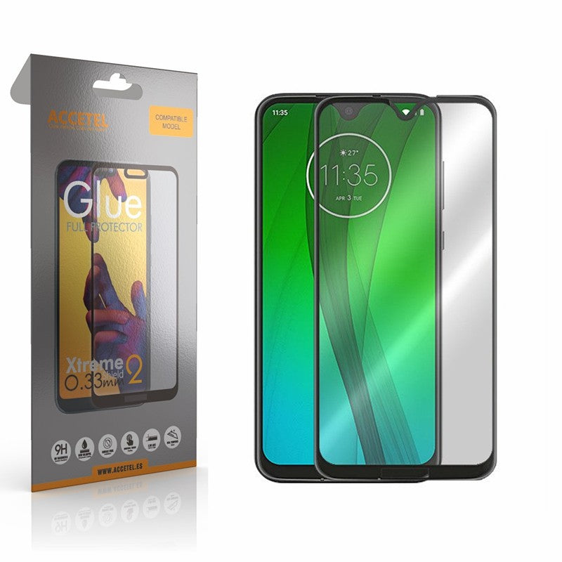 Película de Vidro 2D Full Glue Moto G7 Preto
