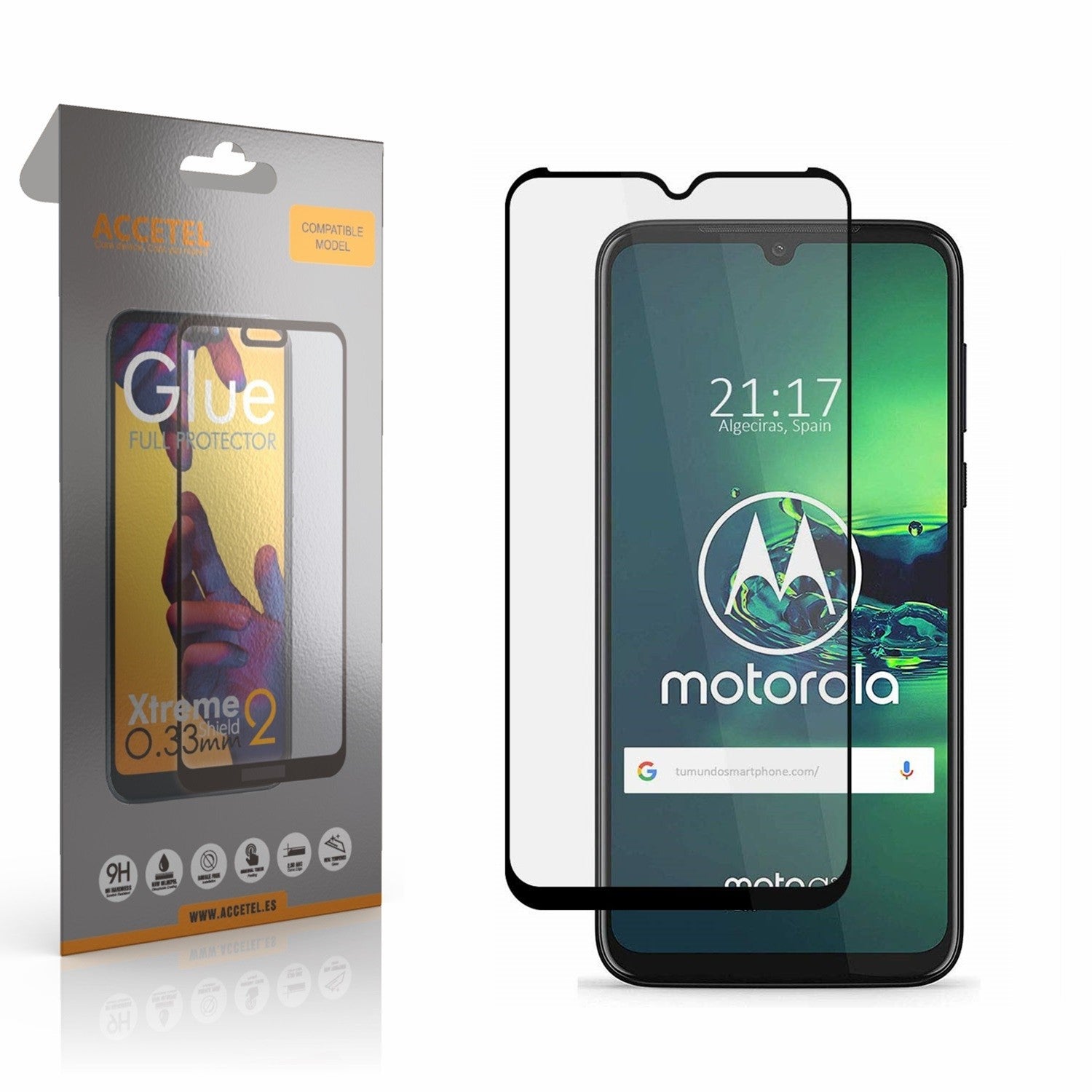 Película de Vidro 2D Full Glue Moto G8 Plus Preto