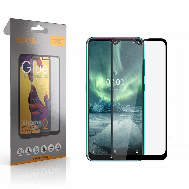 Película de Vidro 2D Full Glue Nokia 7.2 Preto