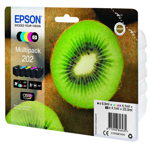 Cartucho de tinta original Epson 202 Pack de 5 Cartuchos de Tinta Originales - C13T02E74010 5 Colores