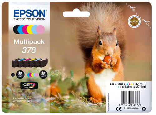 Pack de 6 de cartucho de tinta original Epson 378 6 Cores