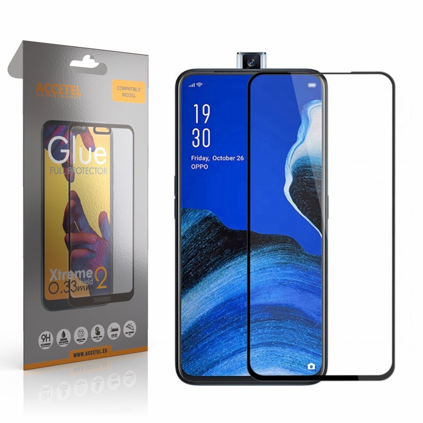 Película de Vidro 2D Full Glue Oppo Reno 2Z Preto