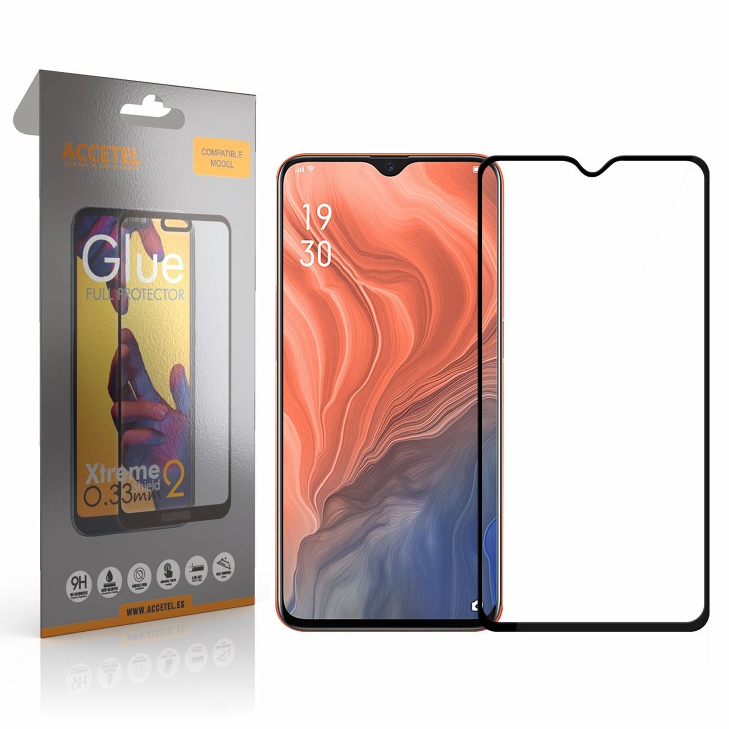 Película de Vidro 2D Full Glue Oppo Reno Z Preto