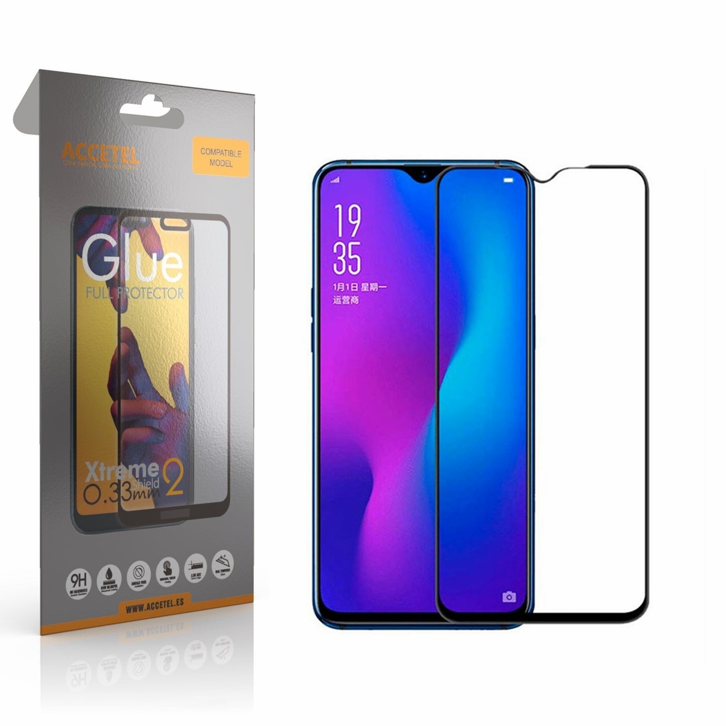 Película de Vidro 2D Full Glue Realme 3 Preto