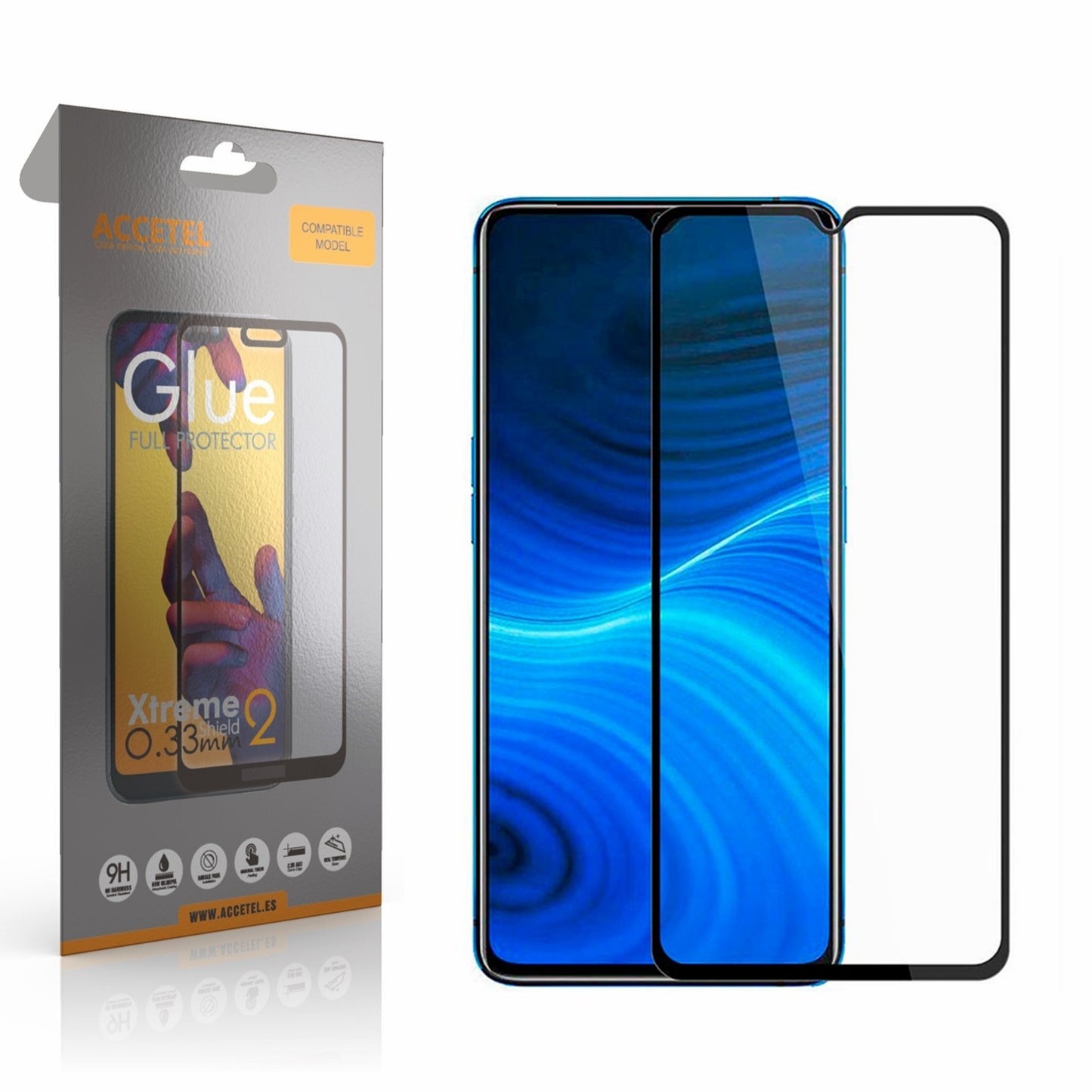 Película de Vidro 2D Full Glue Realme X2 Pro Preto