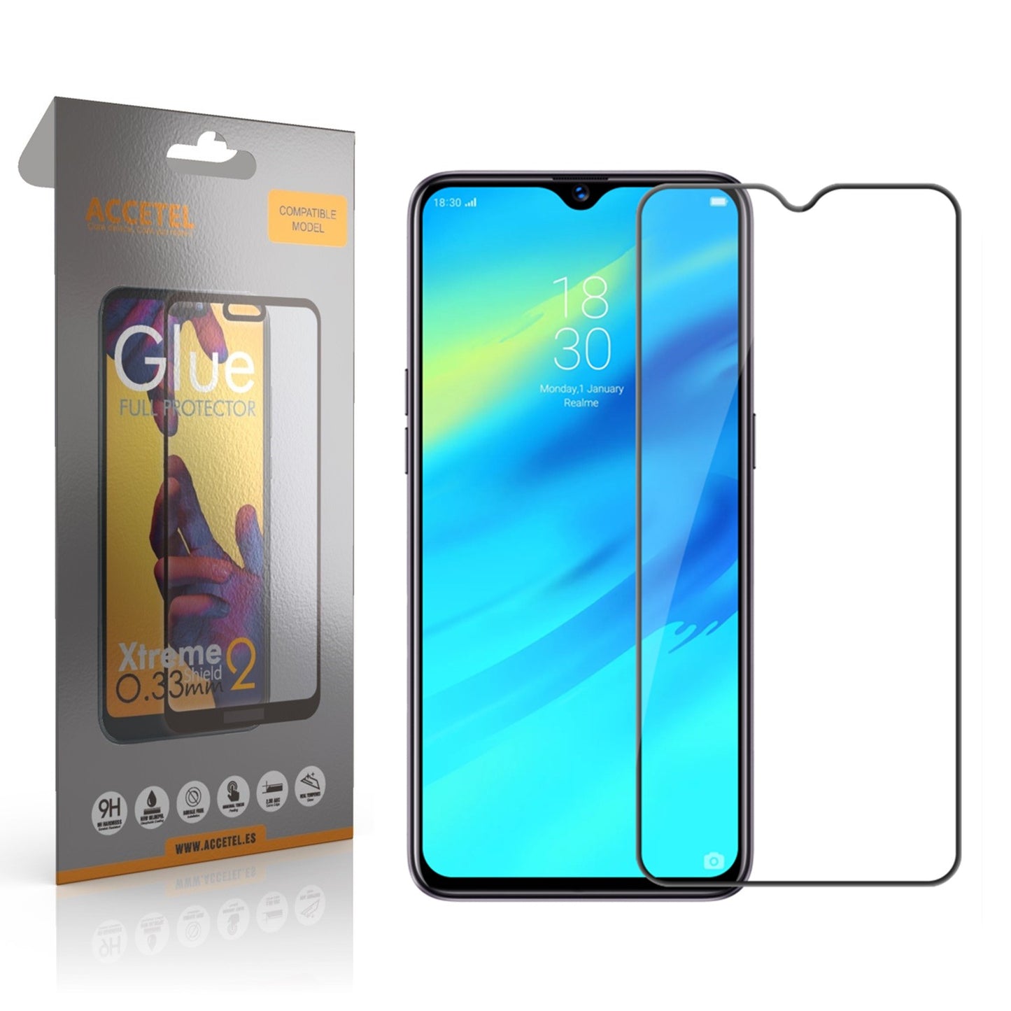 Película de Vidro 2D Full Glue Realme X Preto