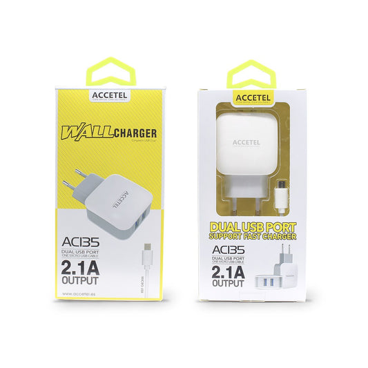 Carregador de Parede Duplo USB 2.1A - Cabo Micro USB - Default Title