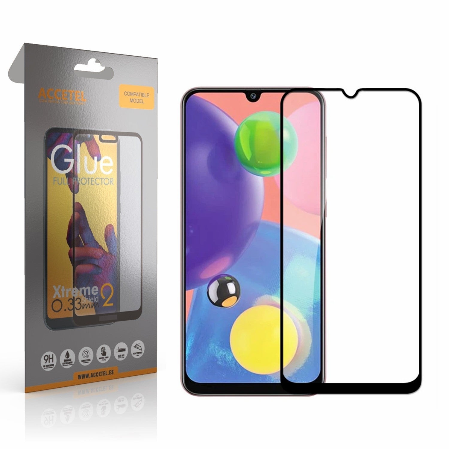 Película de Vidro 2D Full Glue - Samsung Galaxy A70S Preto - Default Title