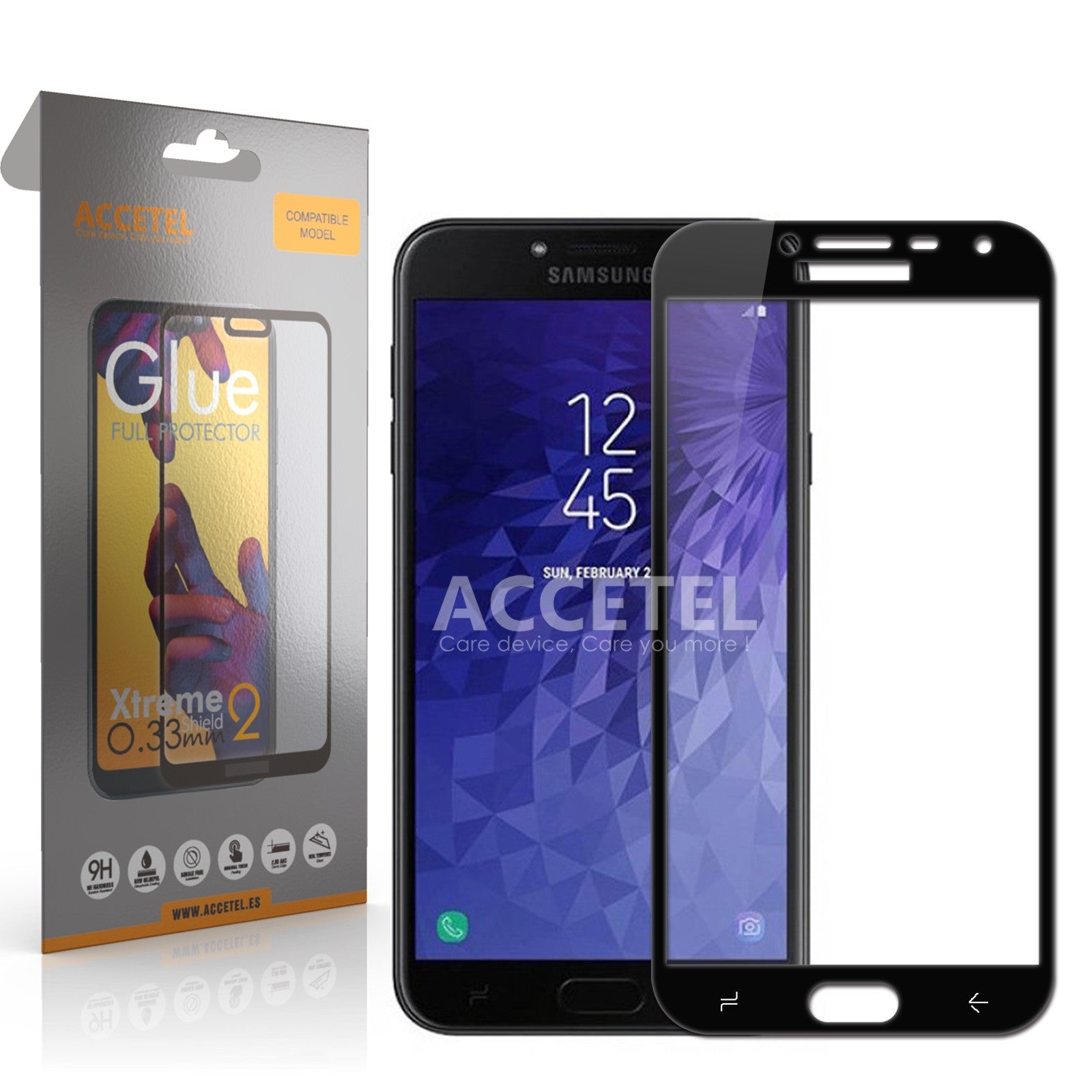 Película de Vidro 2D Full Glue - Samsung Galaxy J4 2018 Preto - Default Title