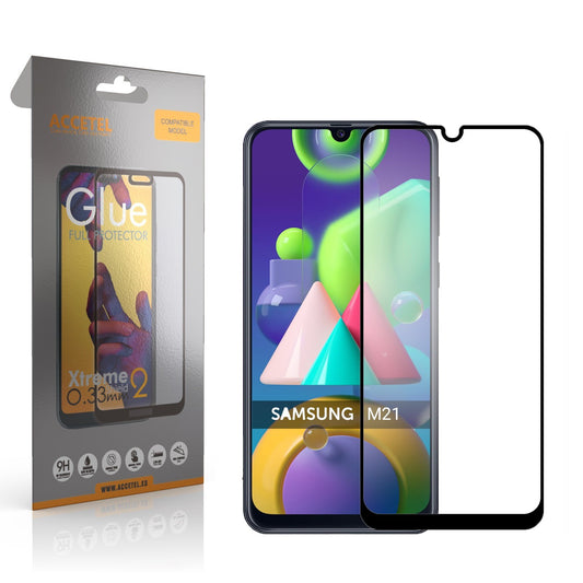 Película de Vidro 2D Full Glue - Samsung Galaxy M21 Preto - Default Title