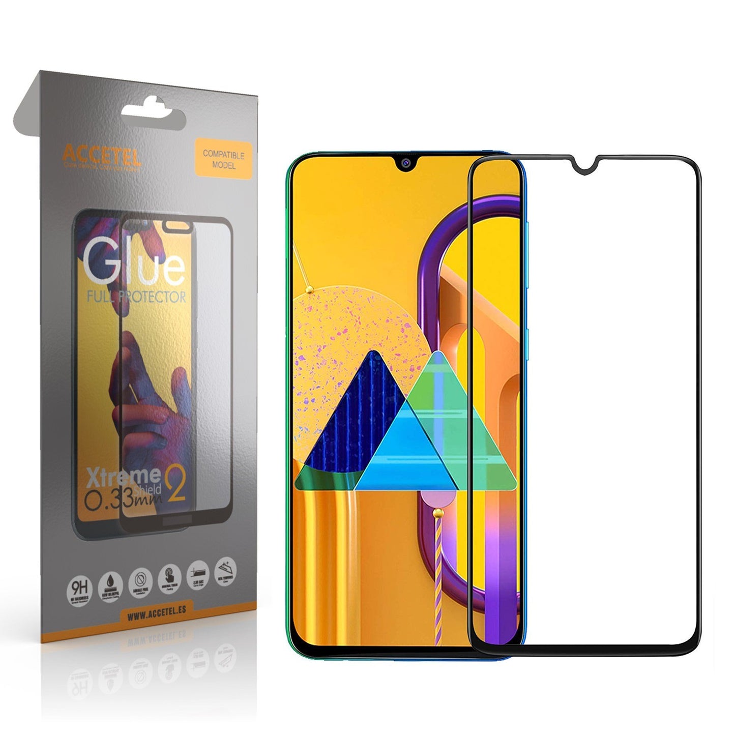 Película de Vidro 2D Full Glue - Samsung Galaxy M31 Preto - Default Title