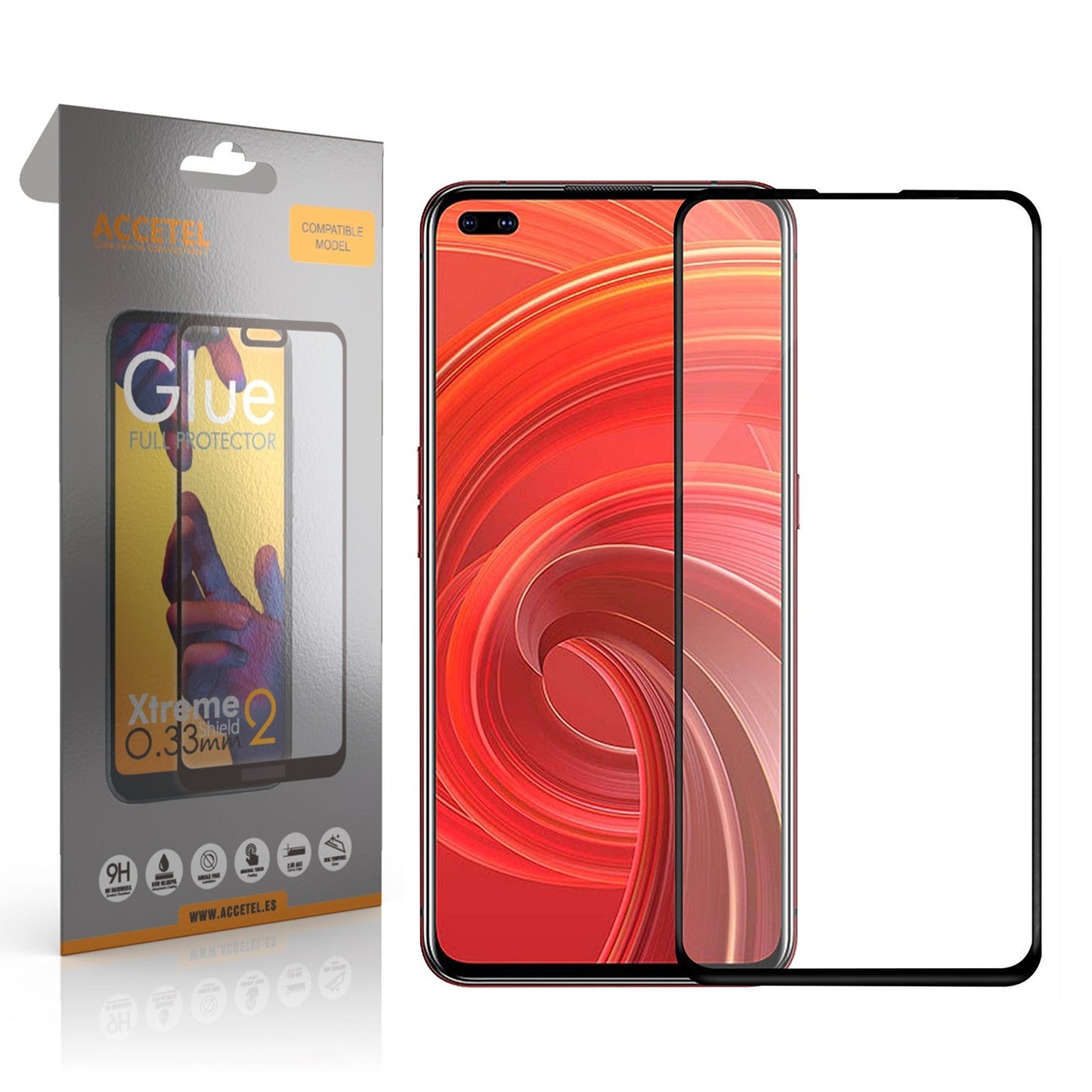 Película de Vidro 2D Full Glue - Realme X50 Pro Preto - Default Title