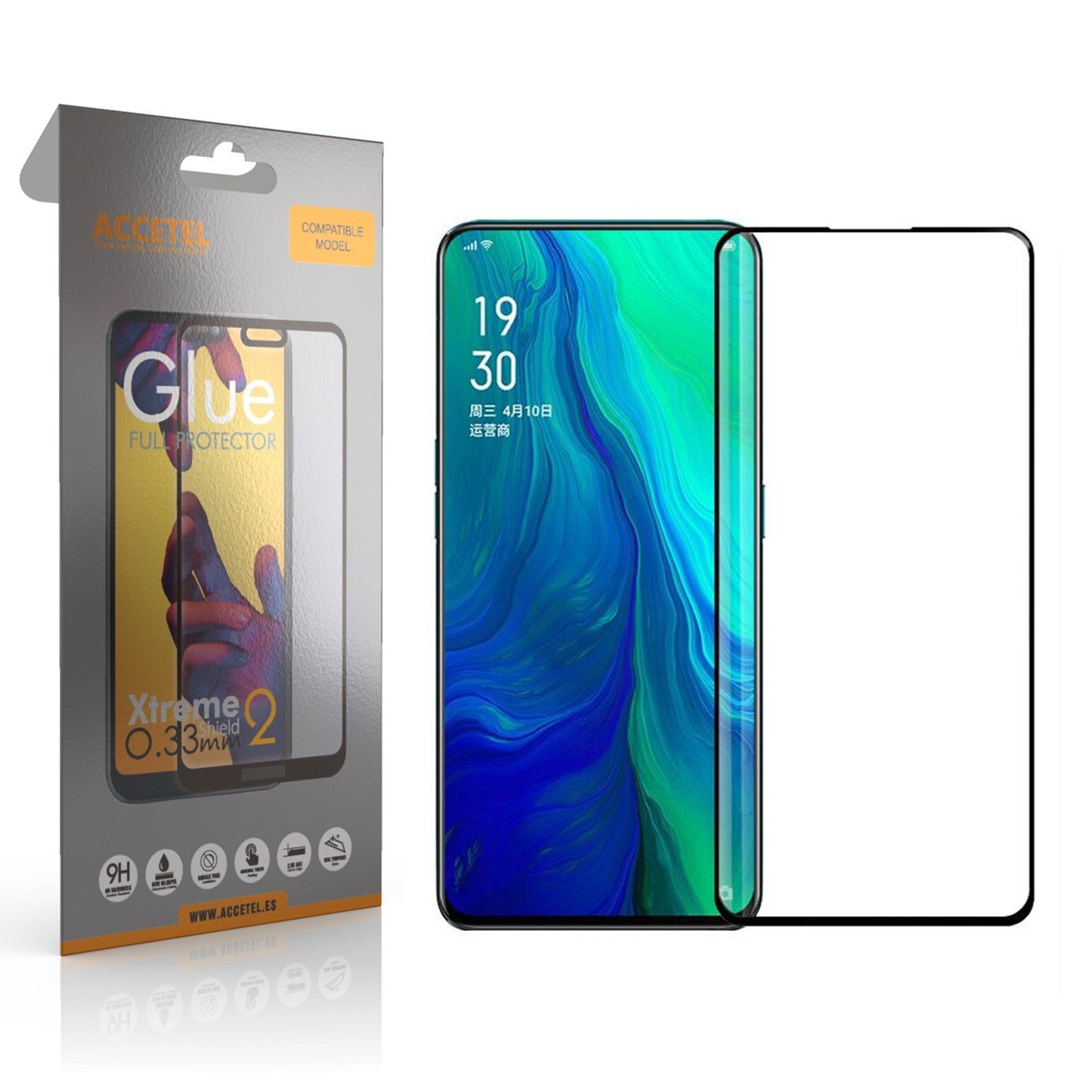 Película de Vidro 2D Full Glue Oppo Reno 10X Zoom Preto