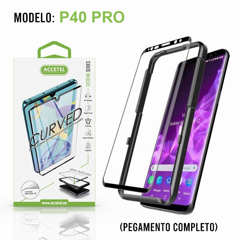 Película de Vidro Curvo Full Glue - Huawei P40 Pro (Moldura) Preto - Default Title