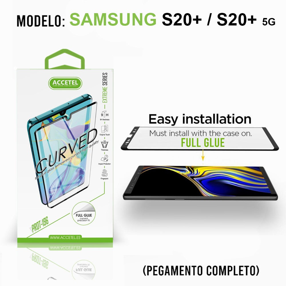 Película de Vidro Curvo Full Glue - Samsung Galaxy S20+ / S20+ 5G Preto - Default Title