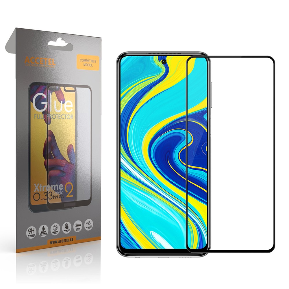 Película de Vidro 2D Full Glue Xiaomi Redmi Note 9S / 9Pro / 9Pro Max Preto