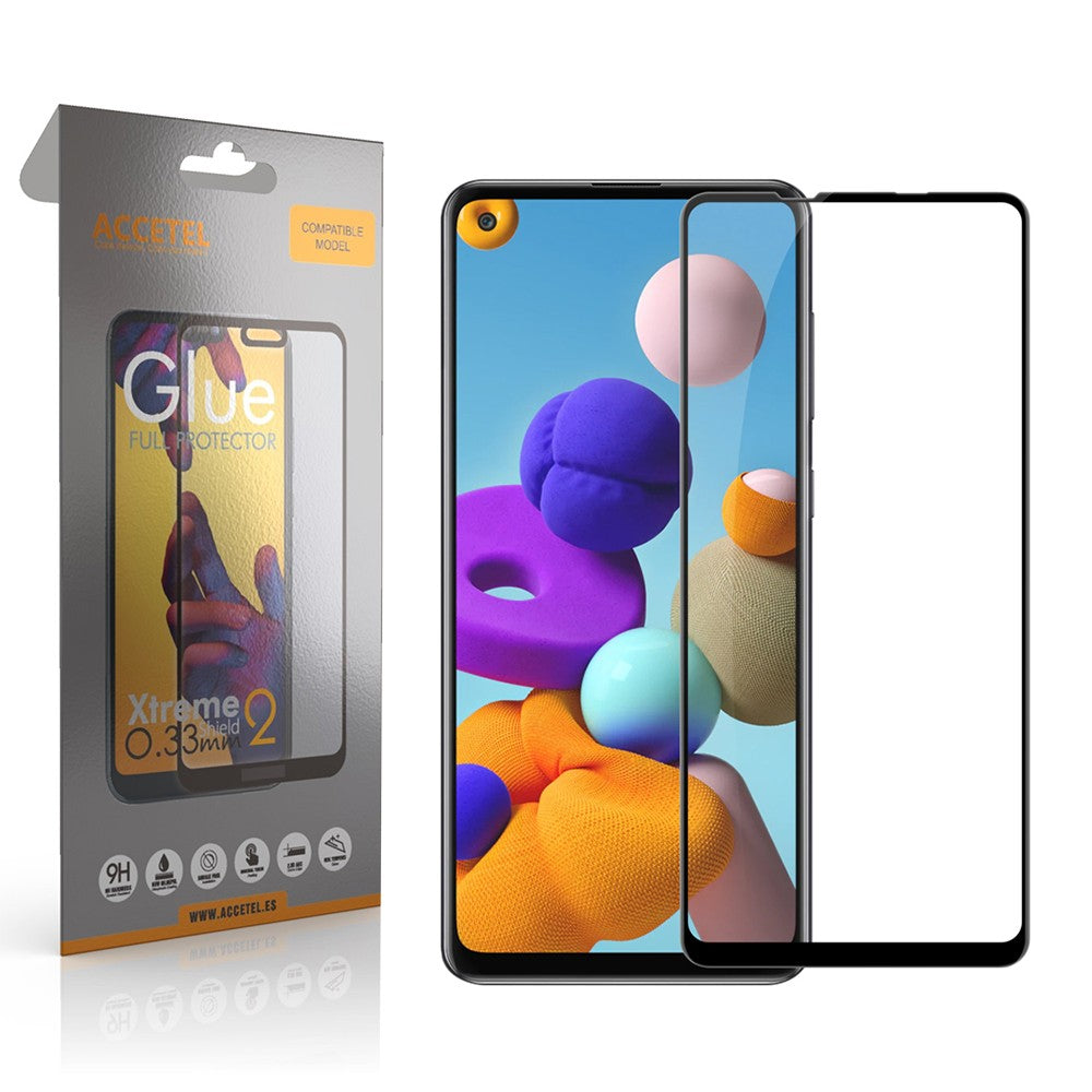 Película de Vidro 2D Full Glue - Samsung Galaxy A21S Preto - Default Title