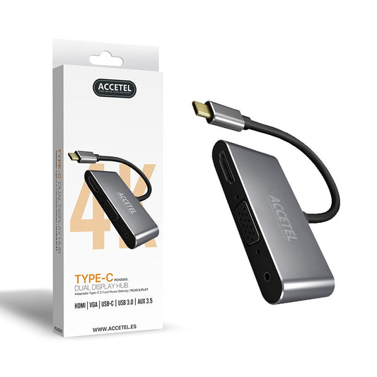 USB C 3.1 para HDMI/VGA/Áudio/Porta USB 3.0+adaptador PD
