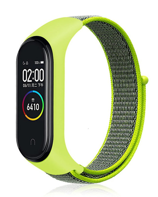 Correia de Nylon com Velcro Mi Band 5 Verde Fluorescente