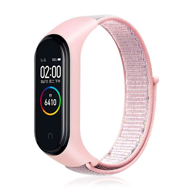 Correia de Nylon com Velcro Mi Band 5 Rosa